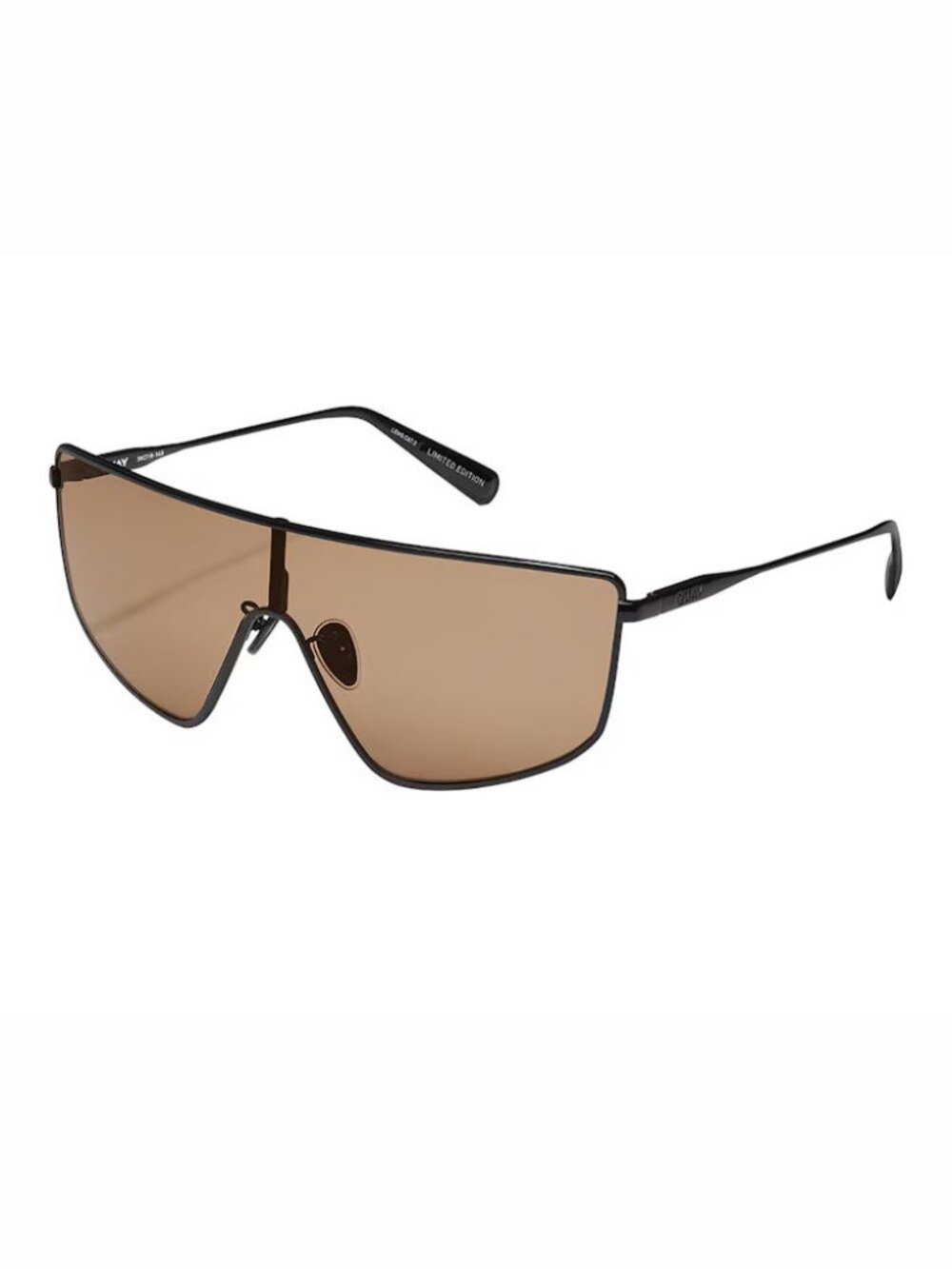 QUAY ENTOURAGE NO-NS-2438-BLK-TAN- Black Shield Frame/ Tan Brown Lens Sunglasses